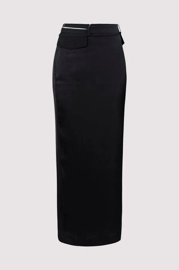 Noir Column Maxi Skirt