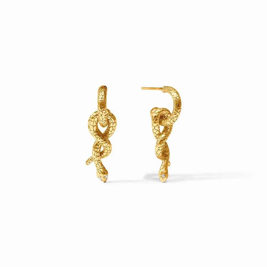 Noir Serpent Gold Hoop Earrings