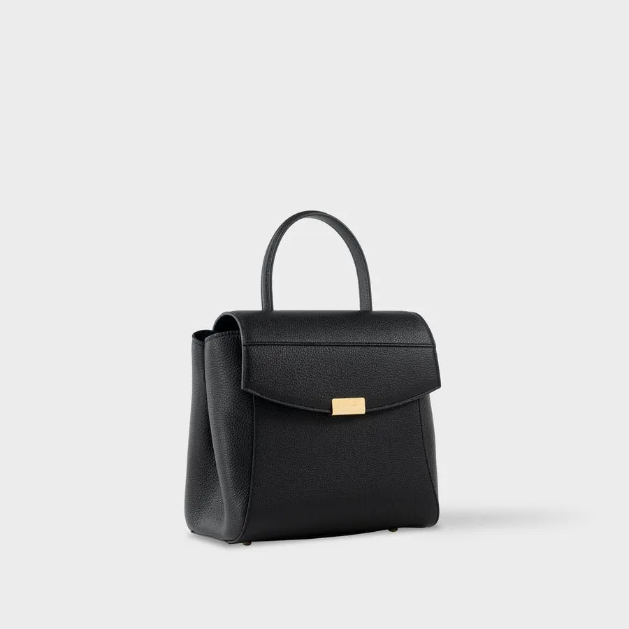Ink Black Boxy Top-Handle Bag