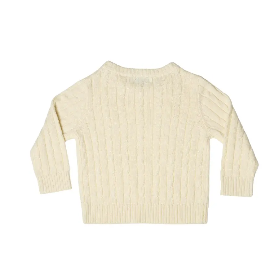Ivory Cable-Knit Sweater
