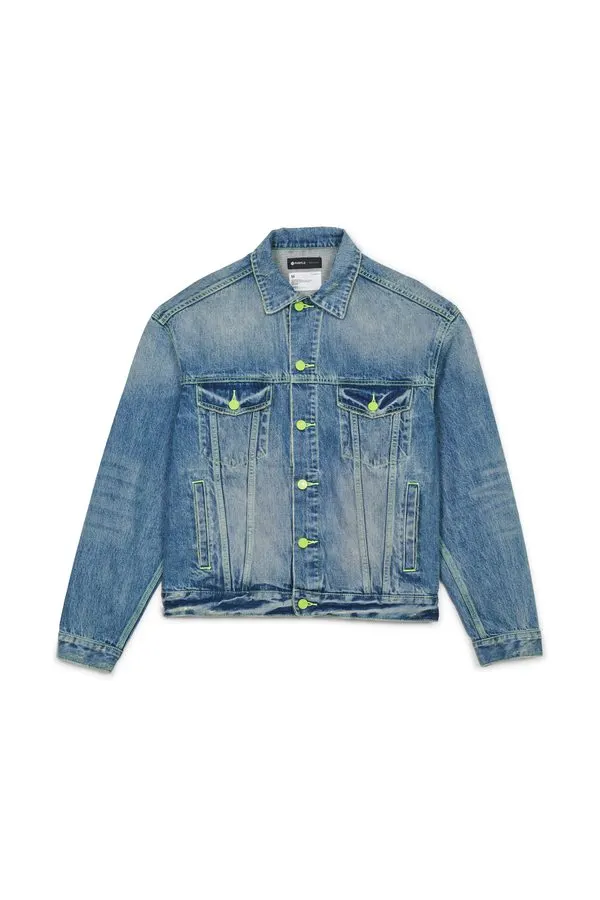 Statement Neon-Lit Denim Jacket
