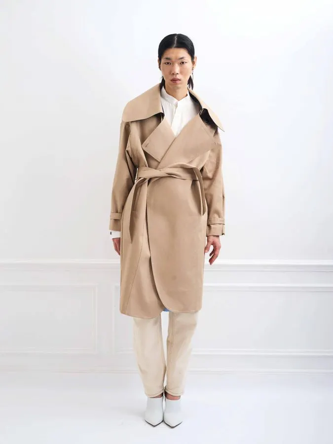 Sculpted Beige Trench
