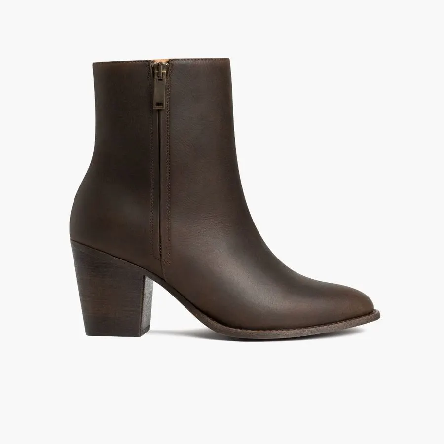 Tobacco Block-Heel Booties