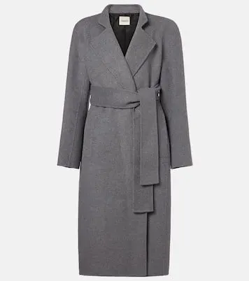 Pearl Grey Belted Coat