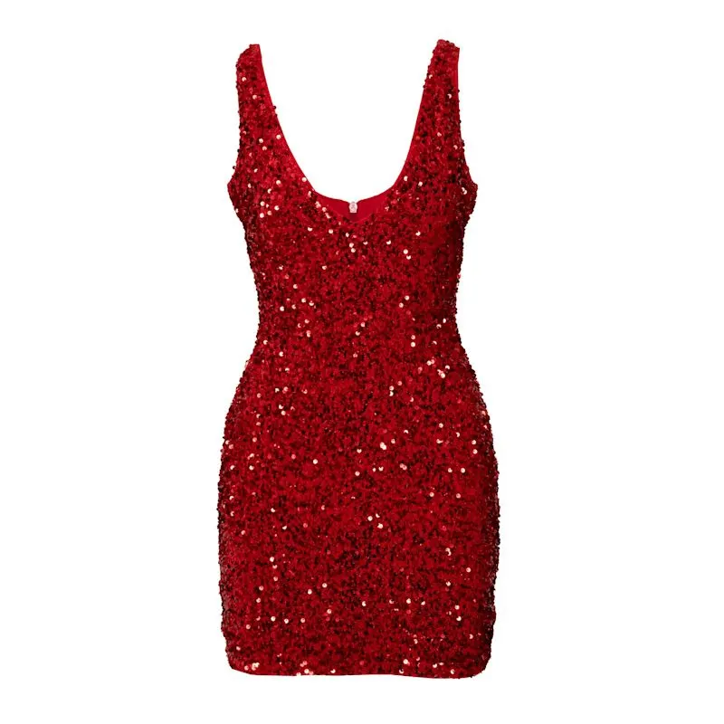 Ruby Sequin Cocktail Dress