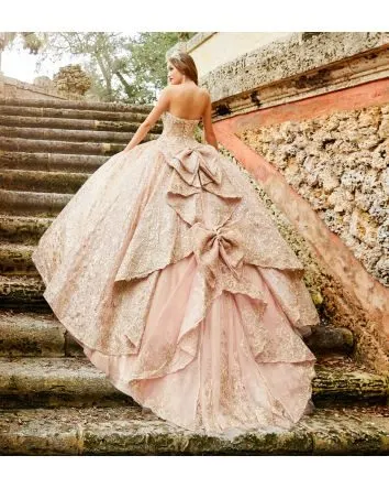 Rose Poudre Staircase Gown