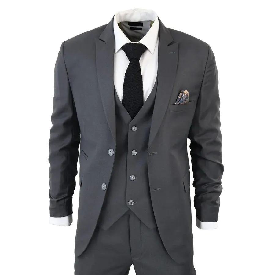 Noir Charcoal Three-Piece Suit