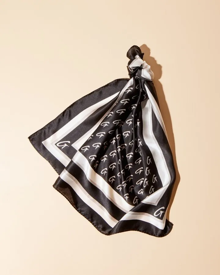 Noir Monogram Silk Neckerchief