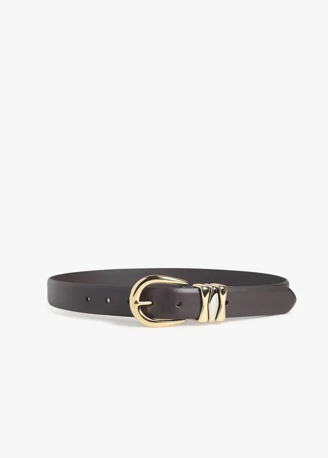 Buckle-Detail Leather Belt