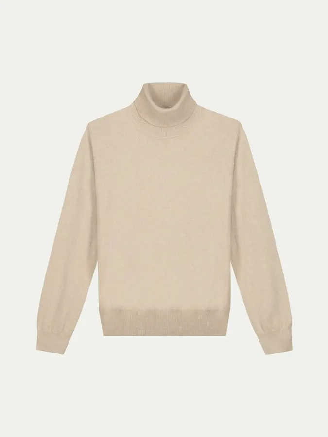 Beige Roll-Neck Sweater