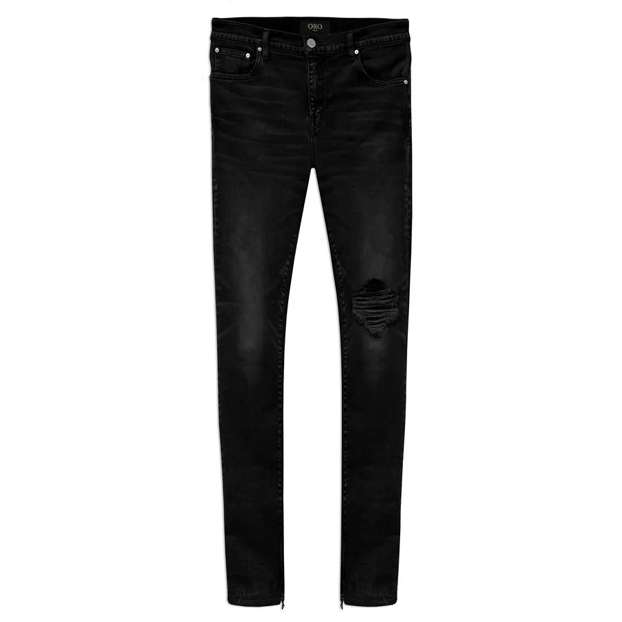 Noir Distressed Slim Jeans