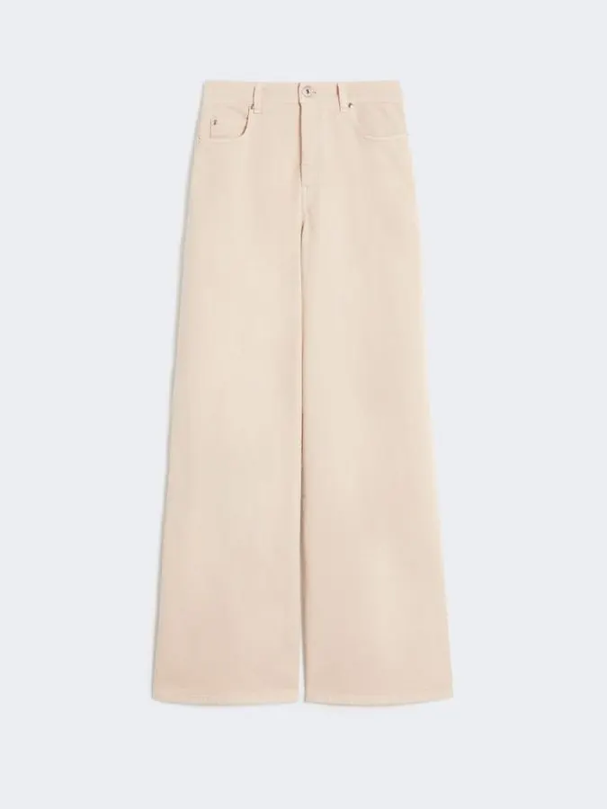Sand Wide-Leg Crepe Trousers