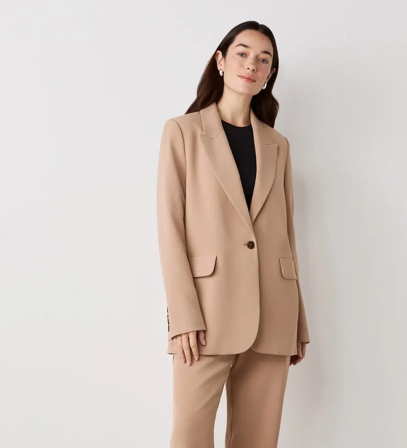Camel Longline Tailored Blazer