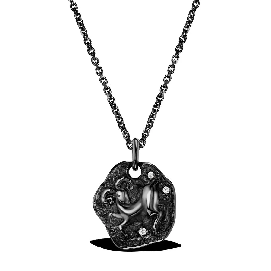 Noir Signet Medallion Necklace
