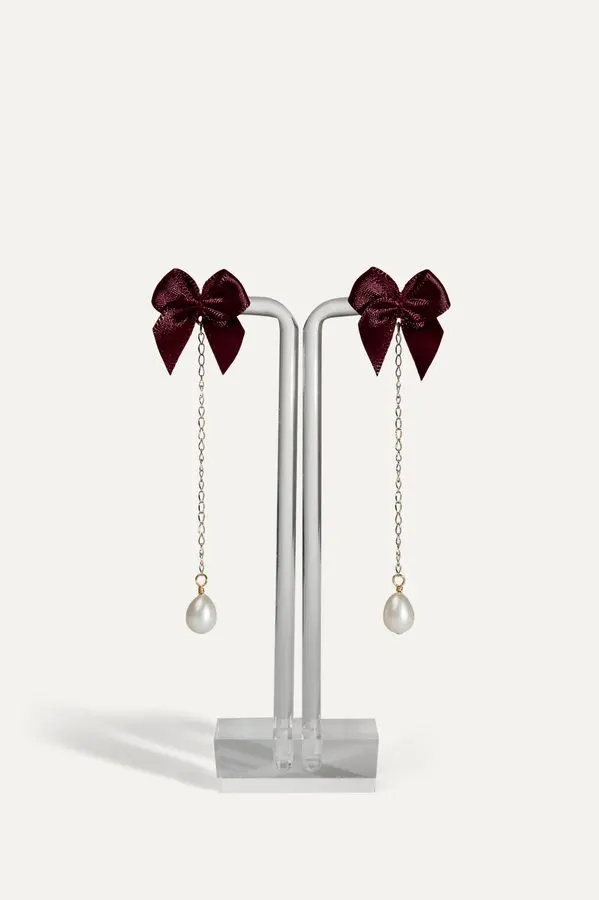 Silk Ribbon Drop Earrings