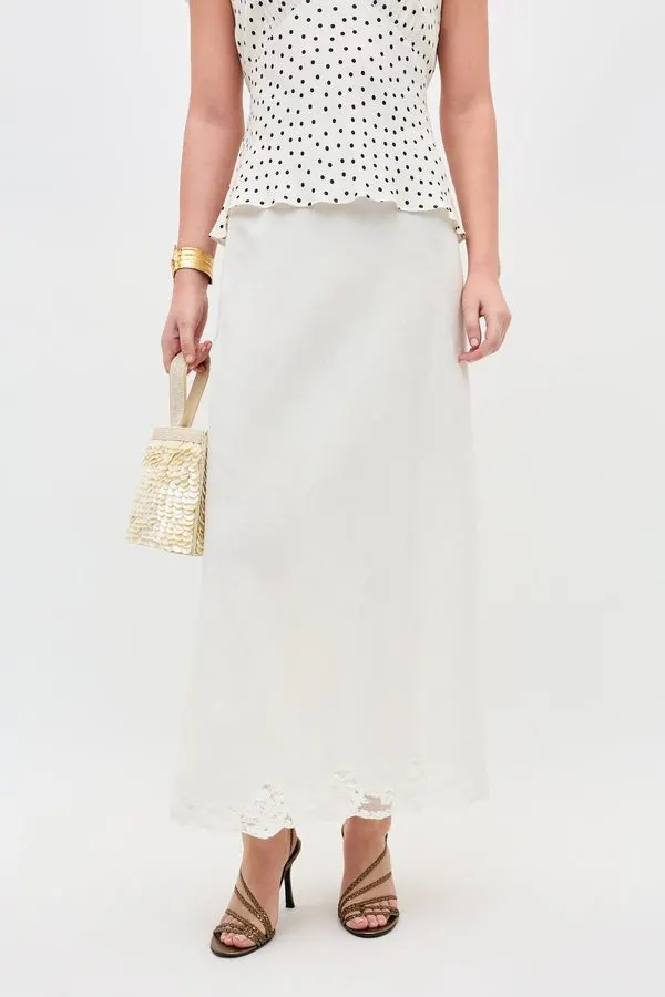 Muslin Linen Midi Skirt