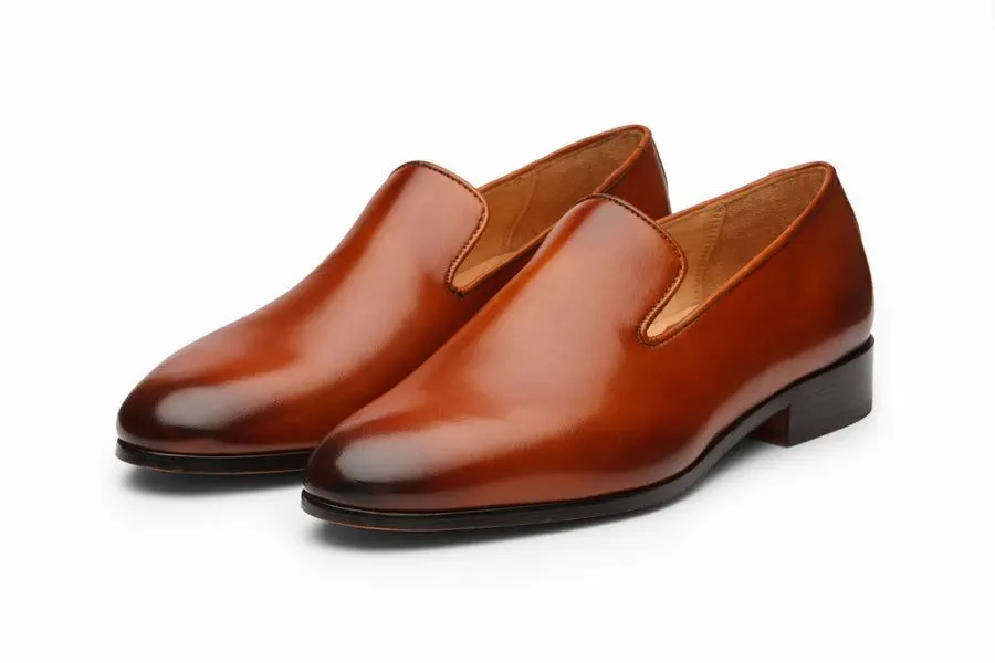 Cognac Leather Loafers