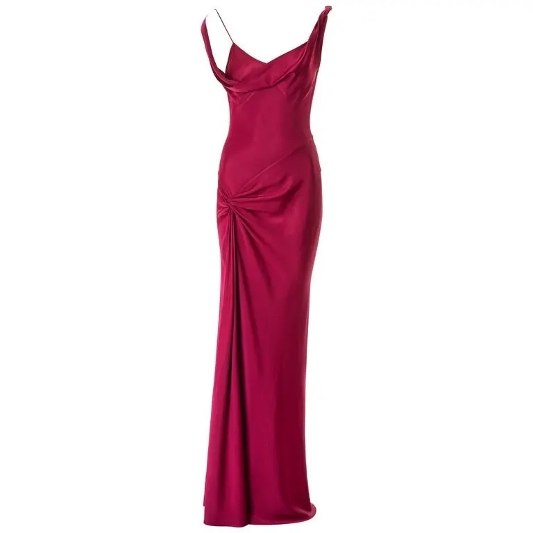 Crimson Bias Satin Gown