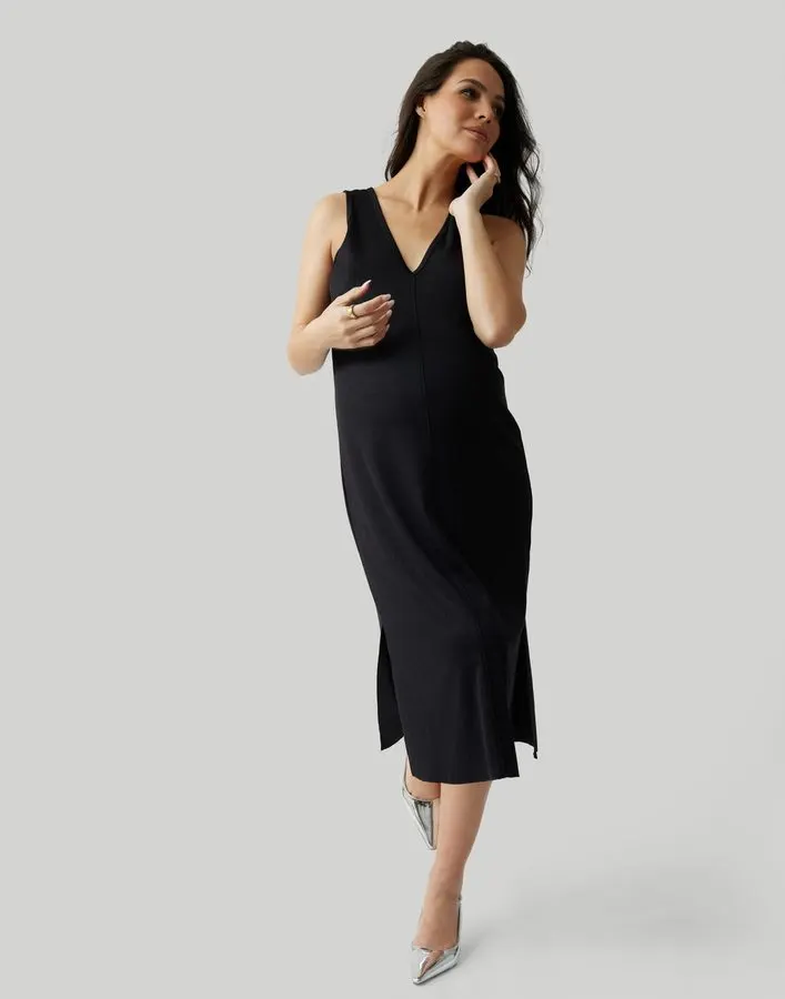 Onyx Knit Column Day Dress