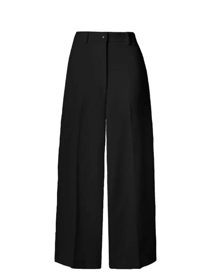 Black Fluid Wide-Leg Trousers