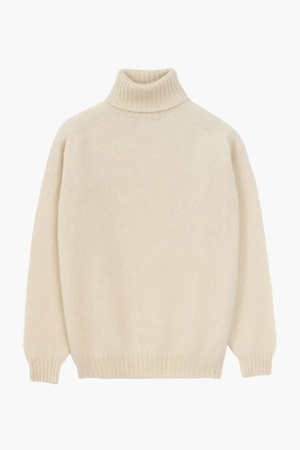 Beige Roll-Neck Sweater