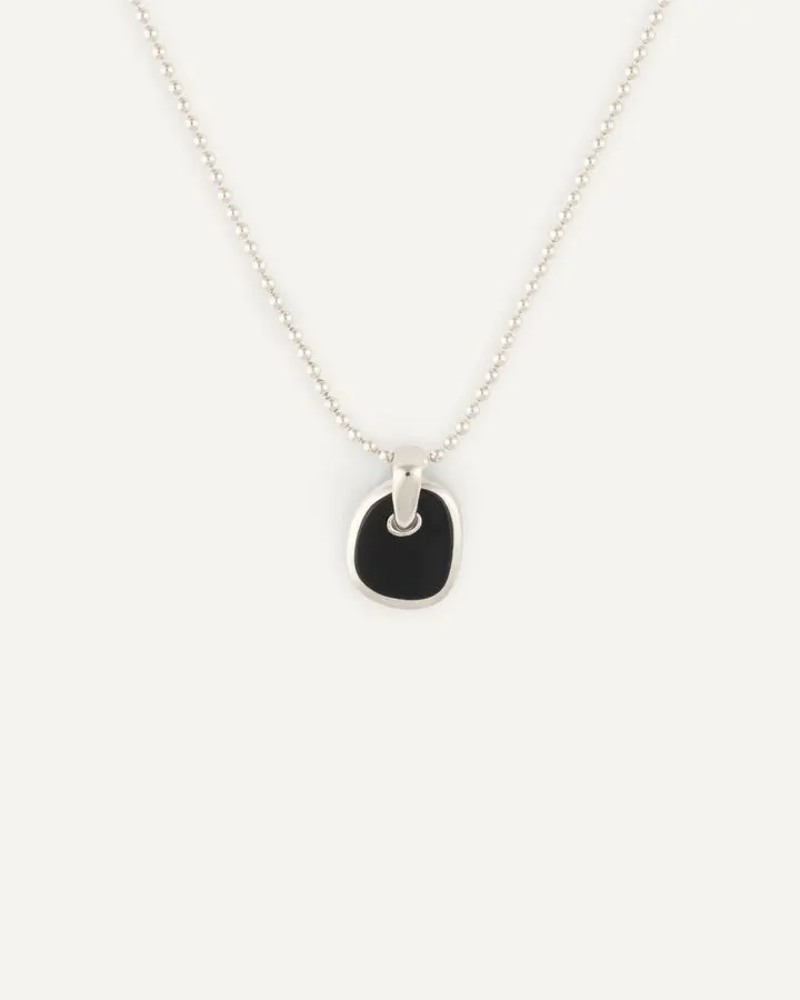 Noir Signet Medallion Necklace