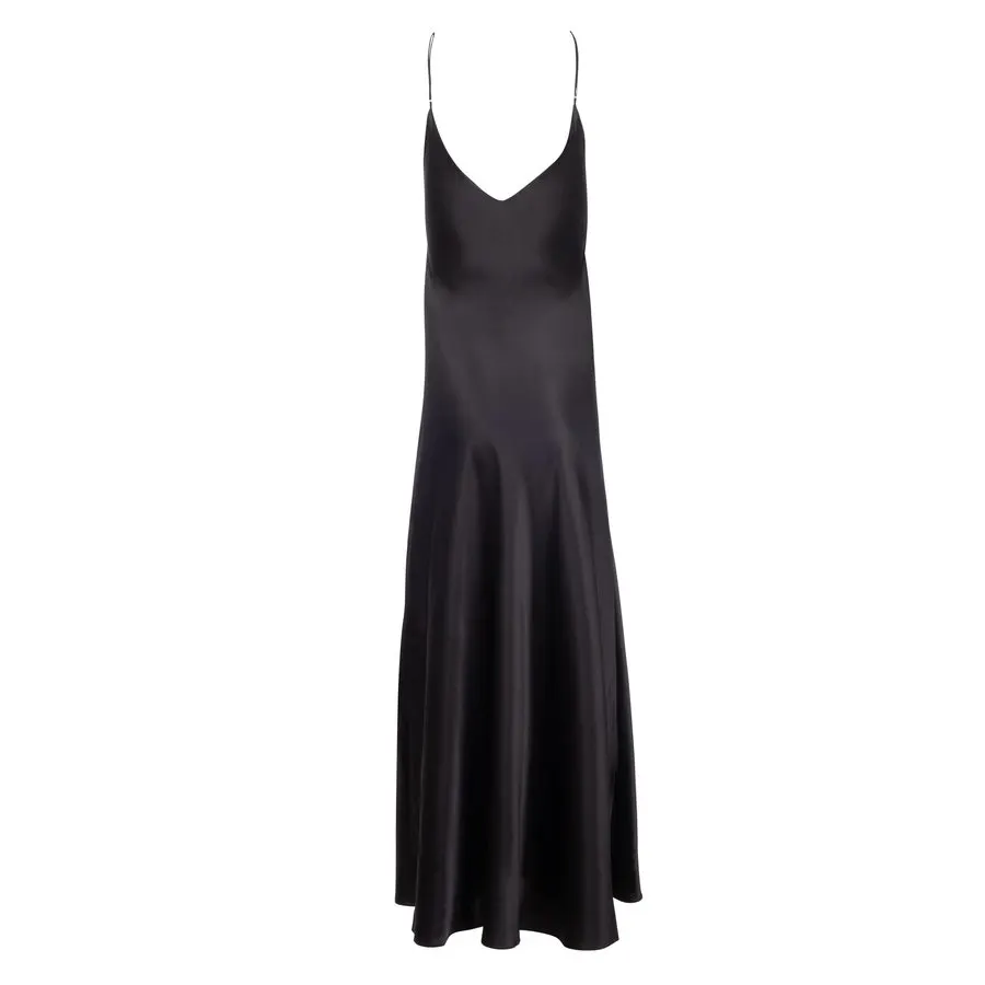 Forest Noir Silk Slip Dress