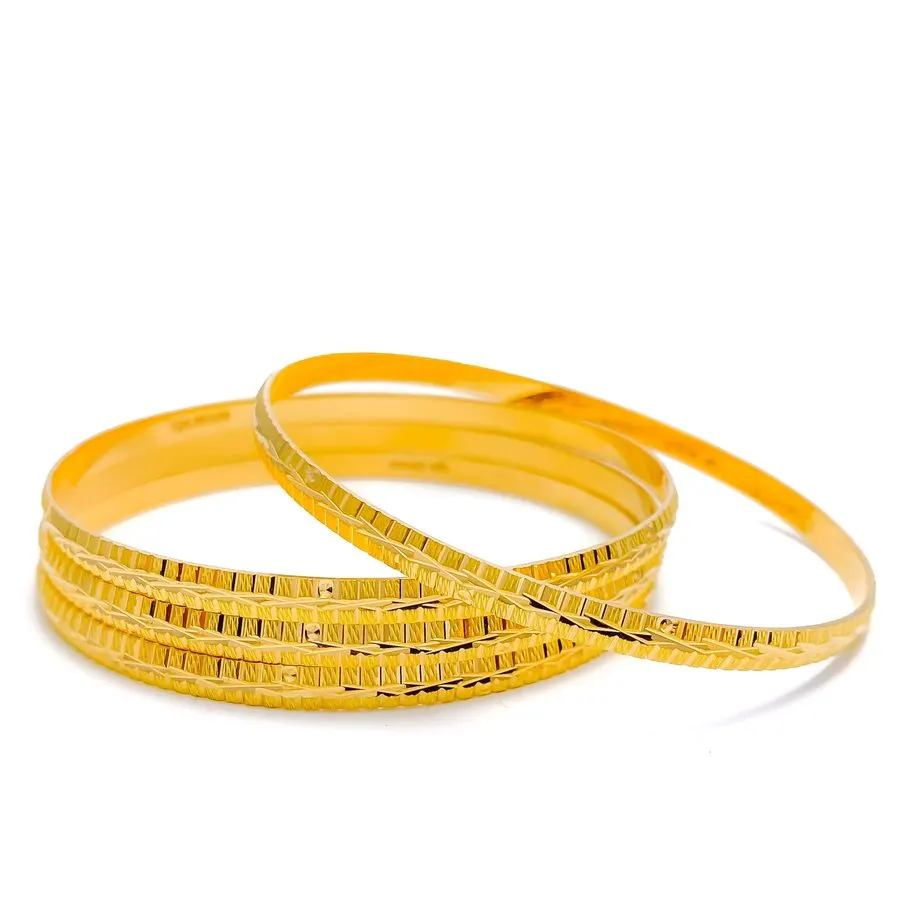 Byzance Engraved Gold Bangles