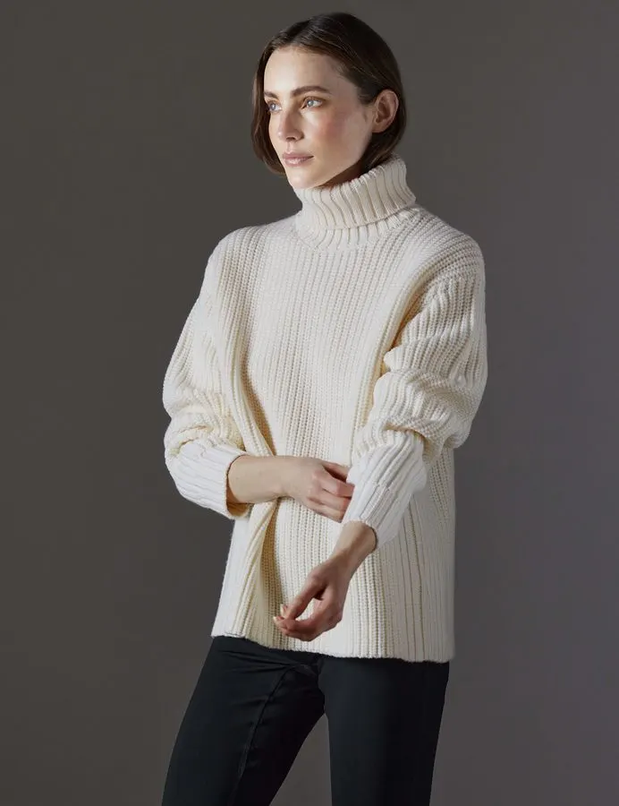 Winter White Wool Turtleneck