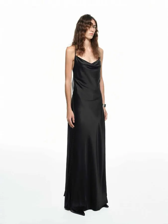 Noir Editorial Slip Gown