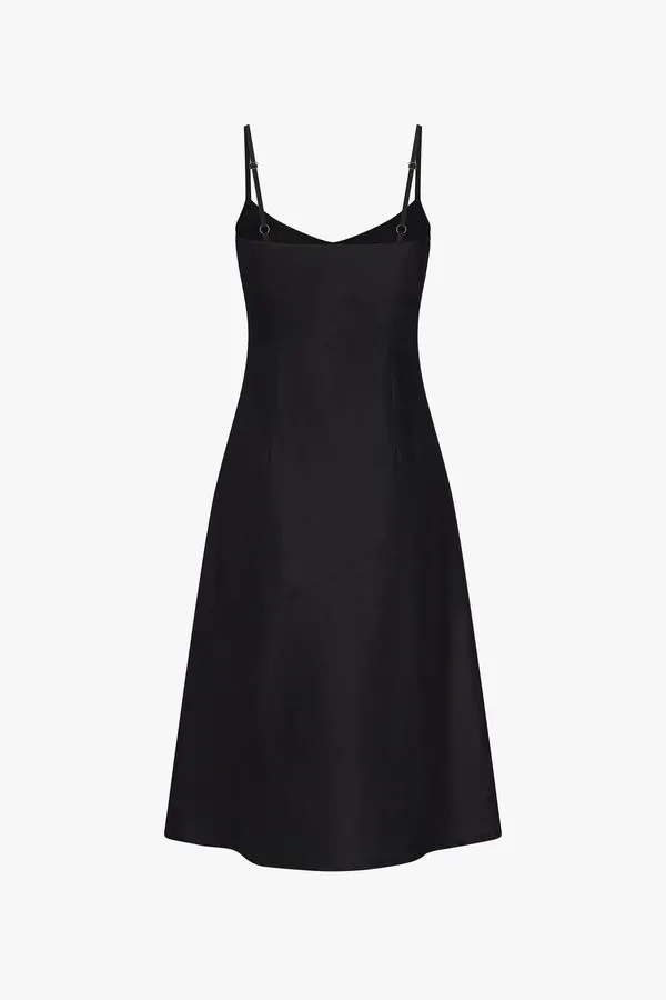Onyx Charmeuse Cowl Slip Dress