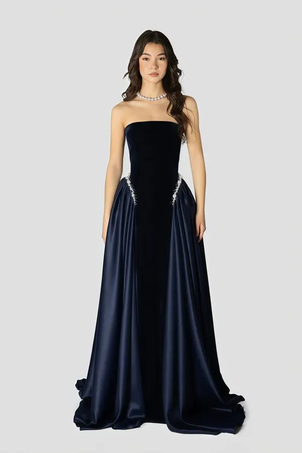 Sapphire Velvet Maxi Dress