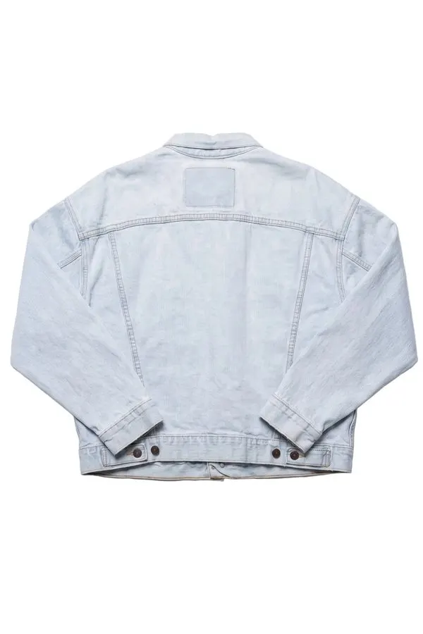 Light-Wash Fitted Denim Jacket