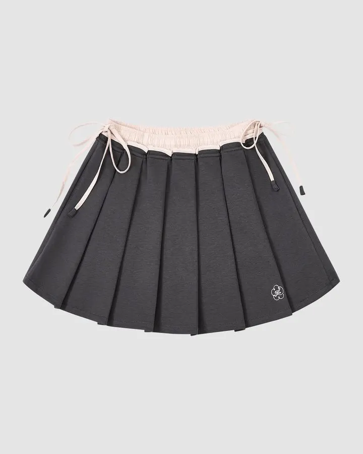 Charcoal Sunray Pleated Skirt
