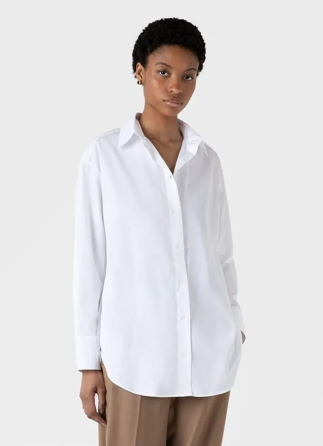 Ecru Poplin Statement Shirt