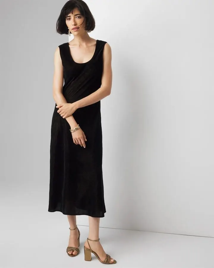 Velluto Black Slip Dress