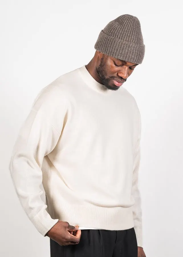 Cloud White Cashmere-Blend Sweater