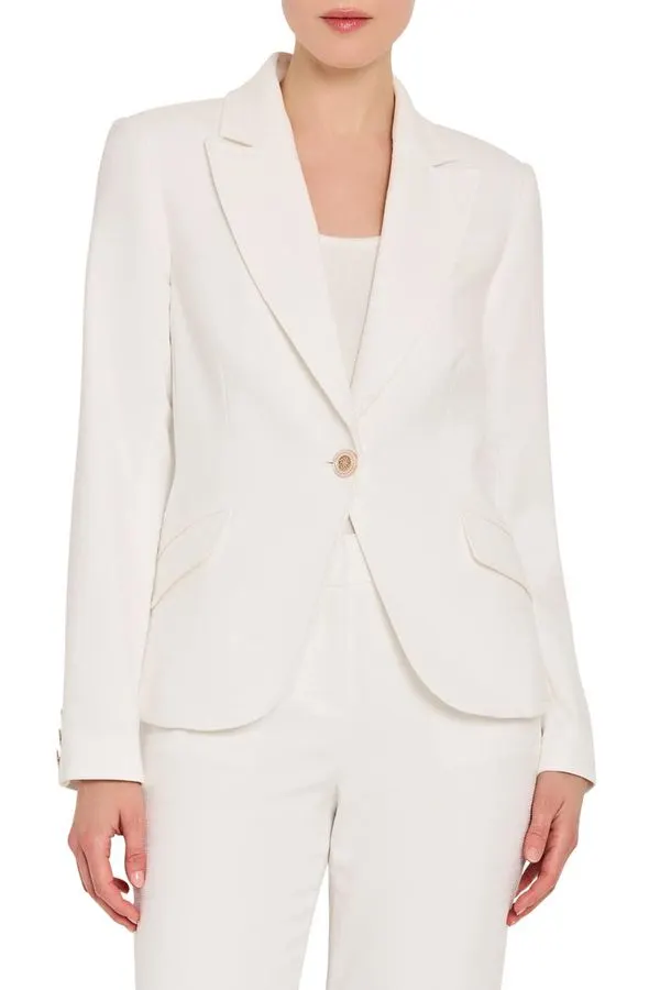 Sculpted One-Button Blazer