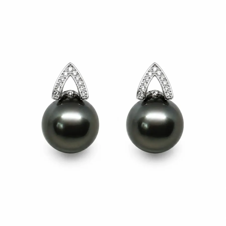 Pearl Noir Stud Earrings