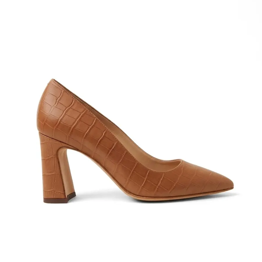 Cognac Leather Heel