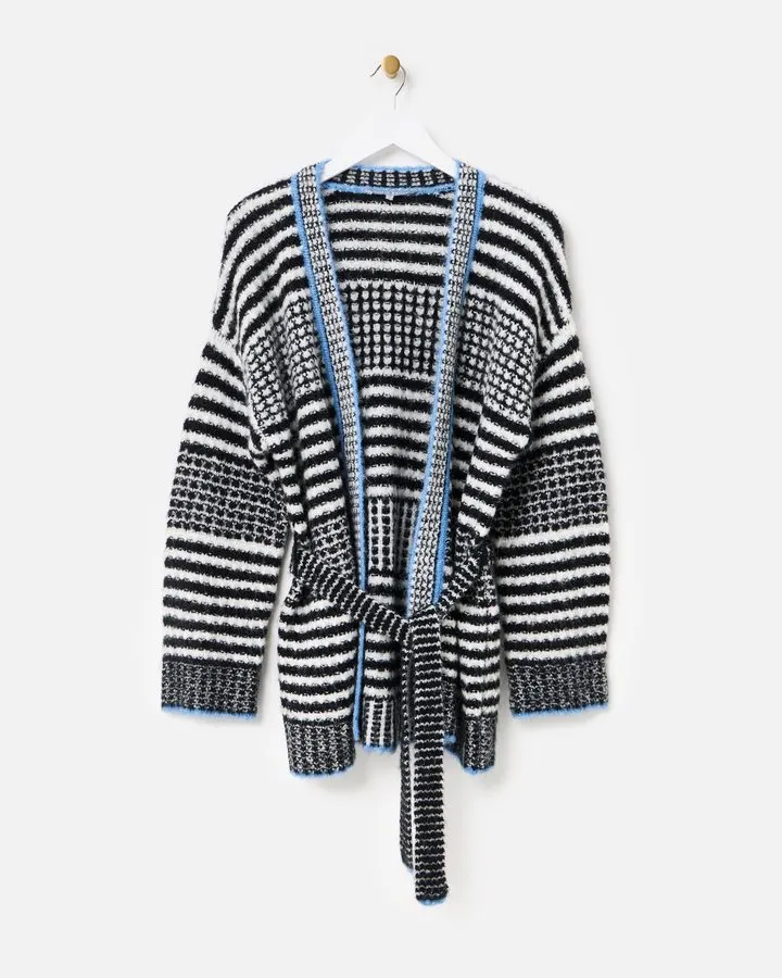 Striped Longline Knit Cardigan