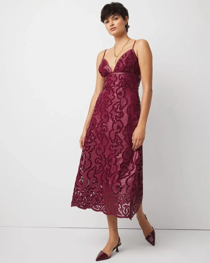 Crimson Lace Cocktail Dress