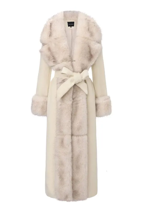 Faux-Fur Collar Wool Coat