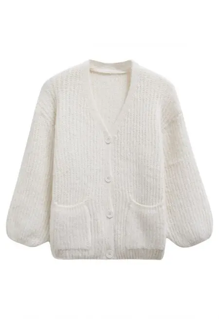 Ivory Chunky Knit Cardigan