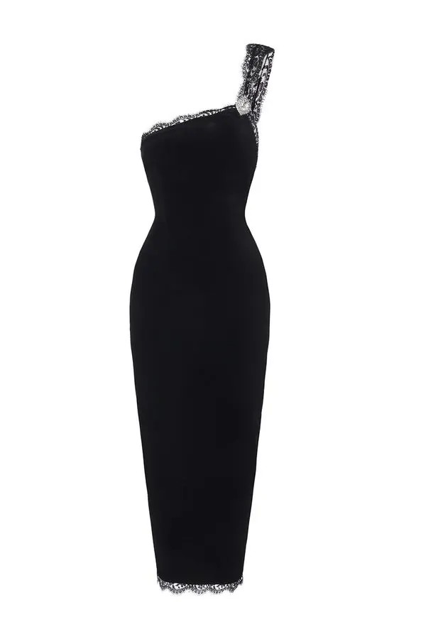 Noir Silhouette Midi Dress