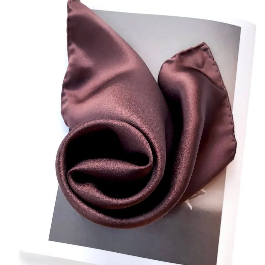 Plum Noir Charmeuse Silk Scarf