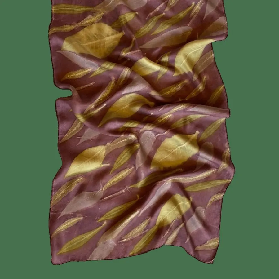 Aubergine Damask Silk Foulard