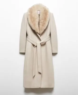 Faux-Fur Collar Wool Coat