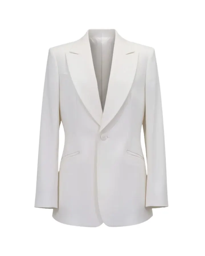 Ivory Single-Button Blazer