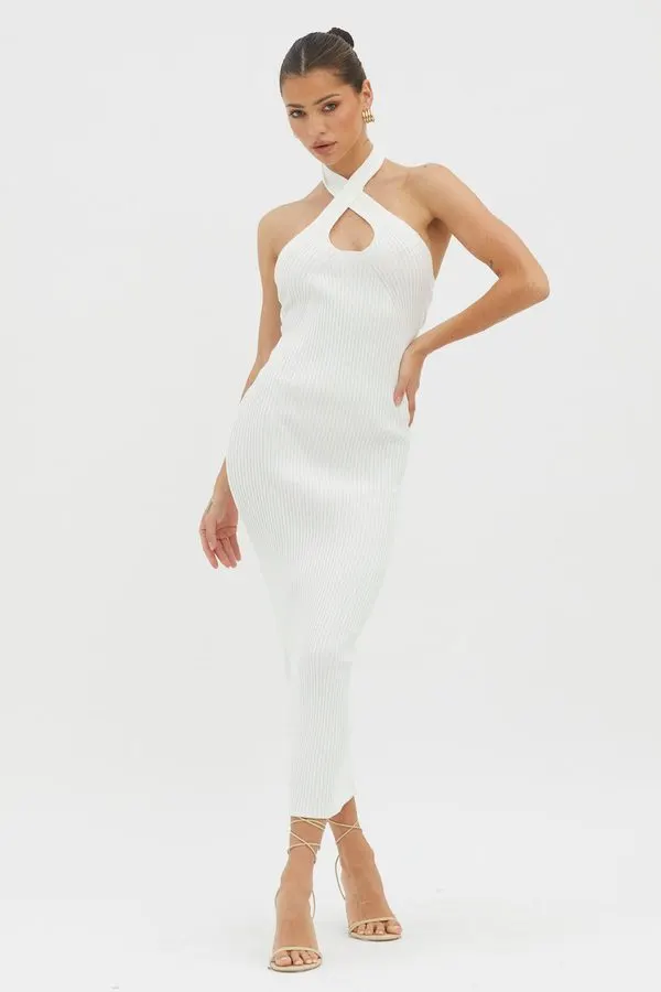 Mira Halter Knit Midi